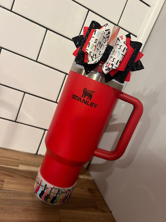 Taylor Swift Swifties 1989 Tumbler Bow for Stanley, straw topper black white red lava azure blue green lavender custom colors eras midnights