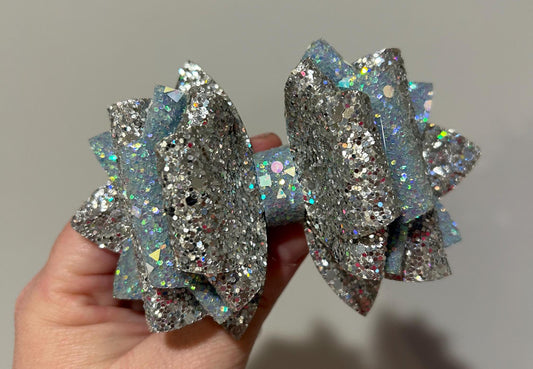 Glitter Tumbler Bow for Stanley, straw topper, blueberry milk glitter silver blue green aqua turquoise