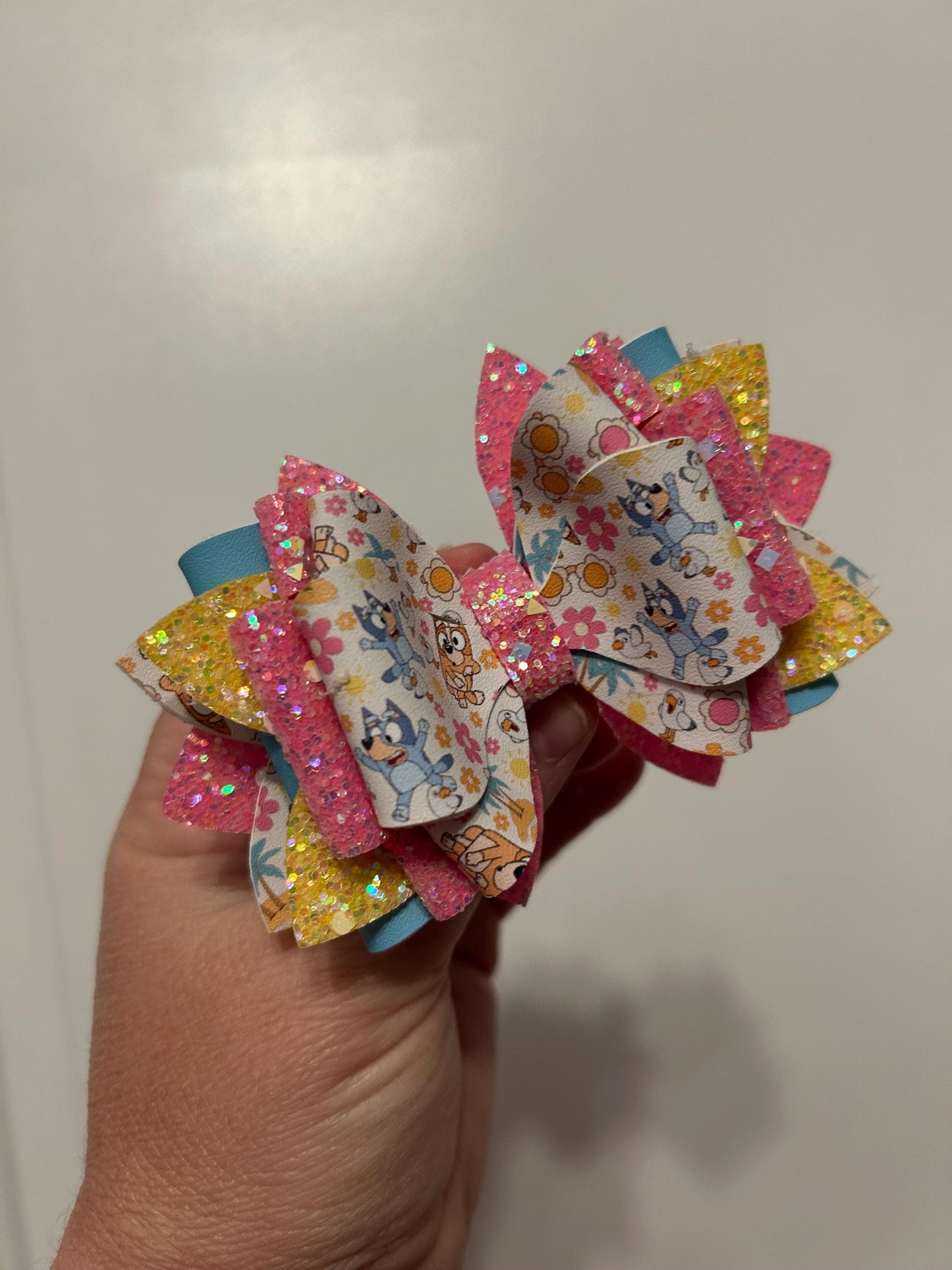 Can customize colors Glitter Tumbler Bow for Stanley, straw topper, Bluey blue dog lavender pink purple mint peach yellow blue orange